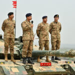 Chief of Army Staff of Pakistan Asim Munir visits the Tilla Field Firing Ranges to witness the Exercise Hammer Strike, a high-intensity field training exercise conducted by the Pakistan Army's Mangla Strike Corps, in Mangla