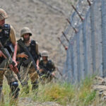 Pakistani soldiers patrolling the border near Afghanistan after ceasefire violation