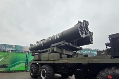 “Pakistan Army’s Fatah-IV cruise missile launching during live test — showcasing terrain-hugging flight and 750 km strike range.”