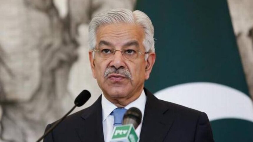 Pakistan Defence Minister Khawaja Asif addresses media after the Islamabad blast, declaring readiness for a conventional war with Afghanistan.