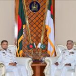 Pakistan Navy Chief Admiral Naveed Ashraf receives a Guard of Honour at Bangladesh Naval Headquarters in Banani, Dhaka.