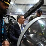 "JF-17 Thunder Block III multi-role fighter aircraft displayed at NASTP facility during Kyrgyz President's visit to Pakistan"