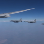 6x JF-17C Thunder Block-III fighter jets of the Pakistan Air Force present an aerial salute & escorted the presidential aircraft of the President of Indonesia Prabowo Subianto